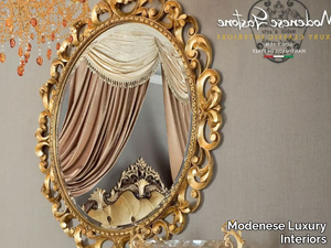 13672 - Oval wall-mounted framed mirror _ Modenese Luxury Interiors