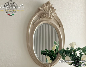 13676 - Baroque wall-mounted framed oval mirror _ Modenese Luxury Interiors