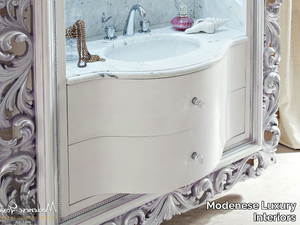 13698 - Wall-mounted vanity unit with drawers with mirror _ Modenese Luxury Interiors