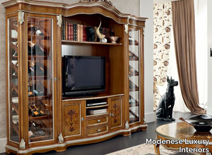 13134 - Baroque wooden highboard with doors with drawers _ Modenese Luxury Interiors