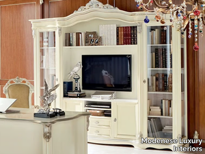 13301 - Open freestanding bookcase with TV stand _ Modenese Luxury Interiors