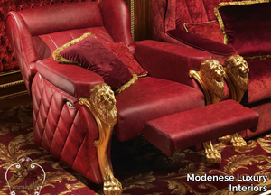 14430 - Relaxing leather armchair with armrests _ Modenese Luxury Interiors