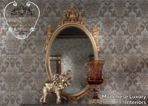 14654 - Oval wall-mounted mirror _ Modenese Luxury Interiors
