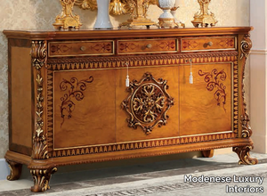 14124 - Wooden sideboard with doors with drawers _ Modenese Luxury Interiors