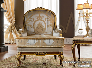 12420 - Upholstered fabric armchair with armrests _ Modenese Luxury Interiors