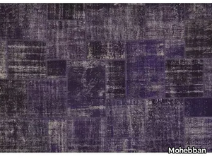 PATCHWORK DARK PURPLE - Rectangular patchwork handmade rug _ Mohebban