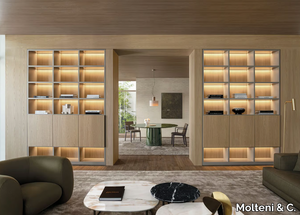 505 UP SYSTEM - Sectional wooden bookcase with built-in lights _ Molteni & C.