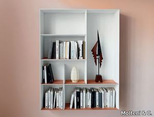 D.357.2 - Floating multi-layer wood bookcase _ Molteni & C.