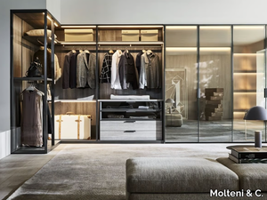 GLISS MASTER - Sectional wood and glass wardrobe _ Molteni & C.