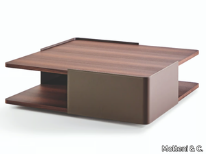 HUBERT - Wooden coffee table with integrated magazine rack _ Molteni & C.