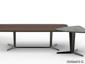 ATTICO - Coffee tablein wood and marble _ Molteni & C.