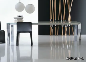 DIAMOND - Rectangular glass dining table _ Molteni & C.