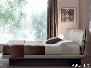 HONEY - Leather storage bed with upholstered headboard _ Molteni & C.