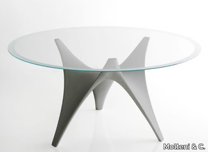 ARC - Round table with glass or marble top _ Molteni & C.