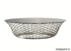 TESO - Round crystal and steel coffee table _ Molteni & C.