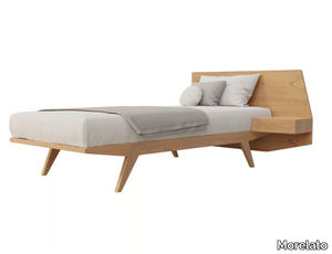 GIÒ - Cherry wood bed with integrated nightstands _ Morelato