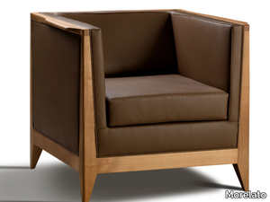 TORINO - Leather armchair with armrests _ Morelato