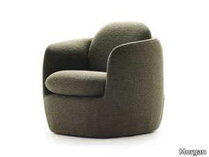 BILBAO - Swivel fabric armchair with armrests _ Morgan