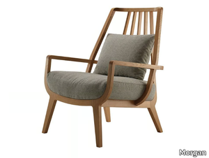 KAYA - Wooden armchair with armrests high-back _ Morgan