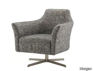 MODENA - Swivel fabric armchair with 4-spoke base with armrests _ Morgan