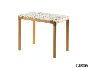 RAKINO - Rectangular wooden side table with terrazzo top _ Morgan