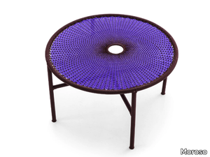 BANJOOLI - Steel and polyethylene threads handwoven coffee table _ Moroso