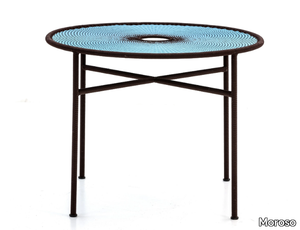 BANJOOLI - Steel and colored polyethylene threads handwoven table _ Moroso