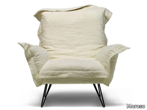 CLOUDSCAPE - Fabric armchair with removable cover with armrests _ Moroso