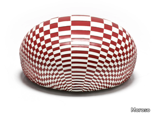 DEW - Round leather pouf _ Moroso