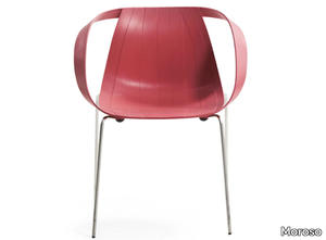 IMPOSSIBLE WOOD - Stackable polypropylene chair with armrests _ Moroso