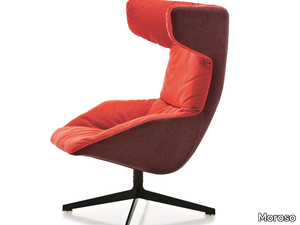 TAKE A LINE FOR A WALK - Swivel armchair with 4-spoke base high-back _ Moroso