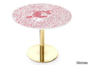 CUBIKOO - Round Corian® coffee table with steel base _ Moroso