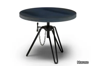 OVERDYED - Round steel and wood side table _ Moroso