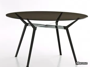 PYLON - Round crystal and steel table _ Moroso