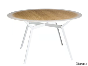 PYLON GRADIENT - Round steel and wood table _ Moroso