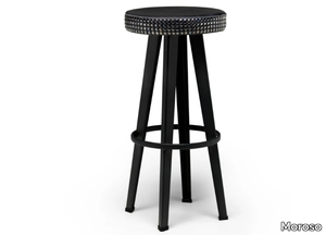 STUD - High wooden stool with leather seat _ Moroso