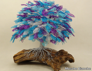 BLUE JACARANDA - Aluminium and olive wood sculpture _ Mosche Bianche