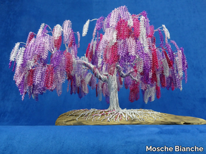 PURPLE JACARANDA - Aluminium and olive wood sculpture _ Mosche Bianche