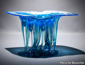 LIGHT BLUE ABYSS - Glass sculpture / centerpiece _ Mosche Bianche