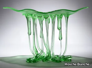 GREEN ARC - Glass sculpture / centerpiece _ Mosche Bianche