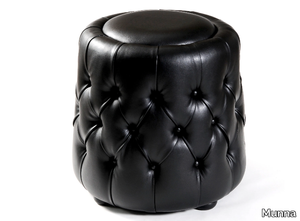 MISS FEET - Tufted round leather pouf _ Munna