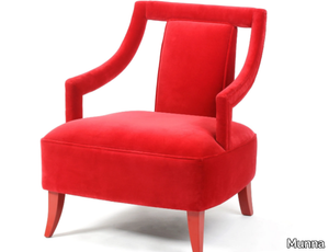 CORSET - Upholstered velvet easy chair with armrests _ Munna