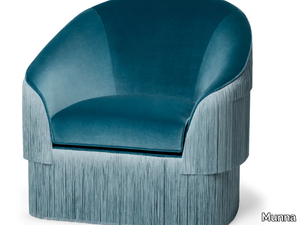 FRINGES - Velvet armchair with armrests _ Munna