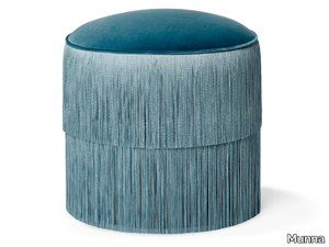 FRINGES - Round velvet pouf _ Munna