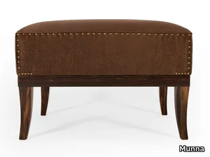 HERITAGE - Upholstered leather footstool _ Munna