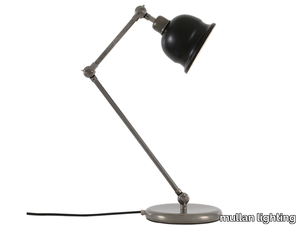 NICO Antique Silver - Adjustable brass table lamp _ mullan lighting