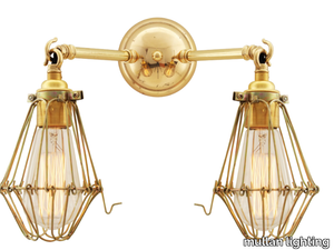 RIGO DOUBLE ARM CAGE WALL LIGHT - Handmade brass wall lamp _ mullan lighting