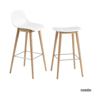 Fiber Bar Stool Wood Base - 75 cm / 29.5"