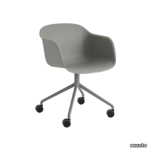 Fiber Armchair Swivel Base w. Castors