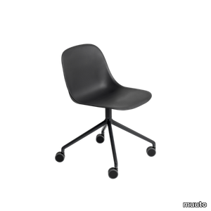 Fiber Side Chair Swivel Base w. Castors